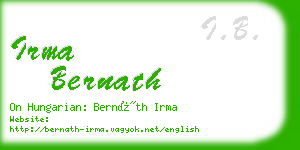 irma bernath business card